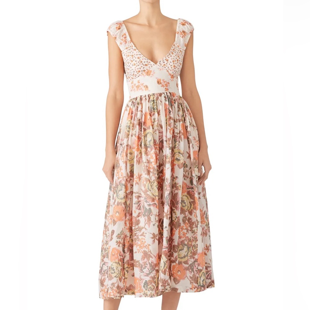 Free People Love You Printed Cotton Midi Dress